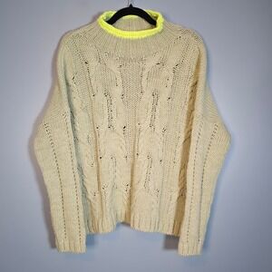 DR BLOOM Barcelona Limited Edition Chunky Mock Neck Green Knit Sweater Size M/L